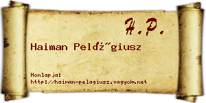 Haiman Pelágiusz névjegykártya